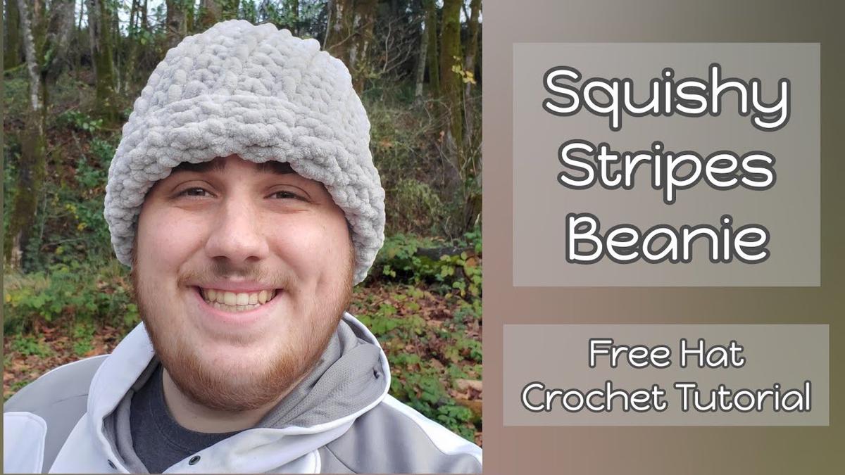 'Video thumbnail for Squishy Stripes Beanie Tutorial | Free Beginner Hat Pattern | Jumbo Yarn Crochet Pattern'