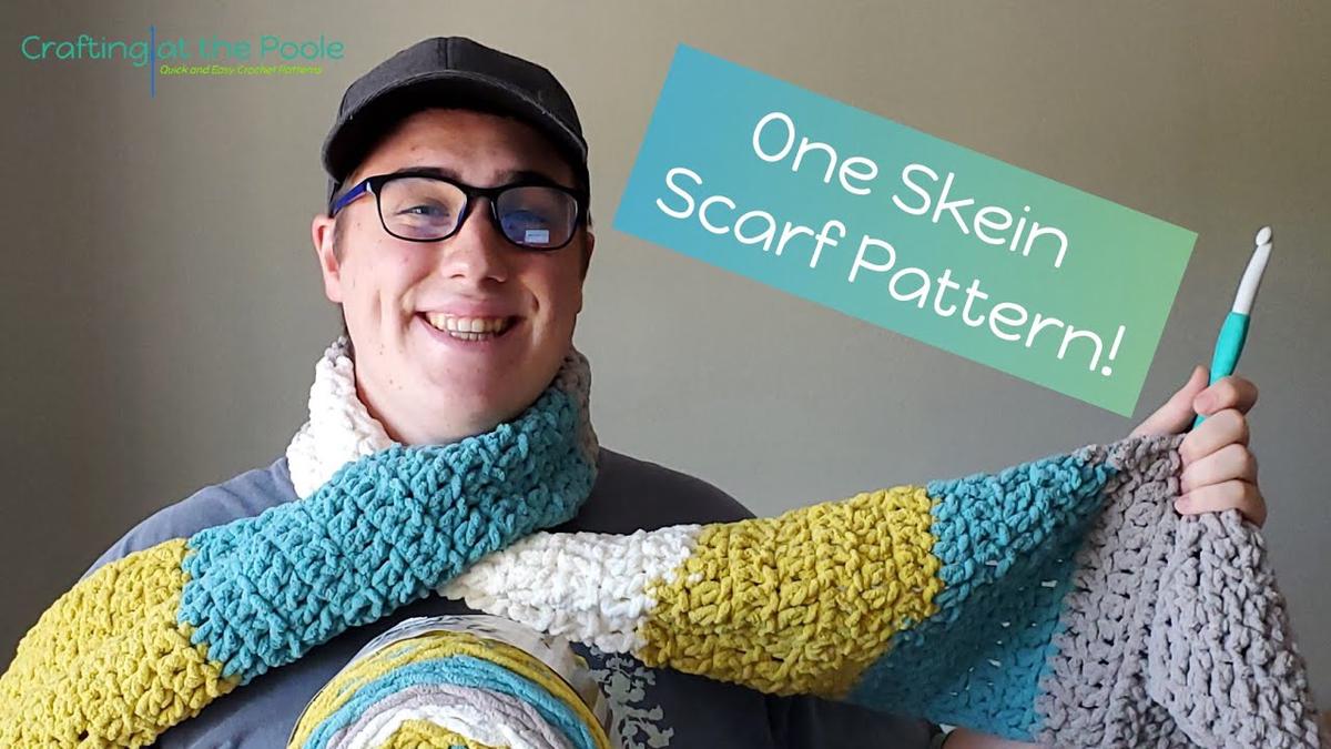 'Video thumbnail for Simple One Skein Scarf | Easy Beginner Crochet Pattern'